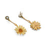 Yellow daisy drop earrings by Michael Michaud